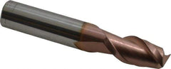 Accupro - 1/2", 2 Flute, Single End, Solid Carbide, 0.015" Corner Radius End Mill - 3" OAL, 40° Helix, Right Hand Flute, 1" LOC, Right Hand Cut - Benchmark Tooling