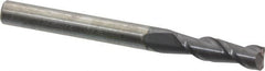 Accupro - 3/16", 2 Flute, Single End, Solid Carbide, 0.02" Corner Radius End Mill - 2" OAL, 40° Helix, Right Hand Flute, 5/8" LOC, Right Hand Cut - Benchmark Tooling