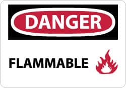 NMC - Danger - Flammable, Plastic Fire Sign - 14" Wide x 10" High - Benchmark Tooling