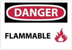NMC - Danger - Flammable, Plastic Fire Sign - 14" Wide x 10" High - Benchmark Tooling