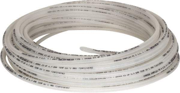 Parker - 8mm OD, 100' Long, Polyethylene Tube - Natural, -80 to 150°F - Benchmark Tooling