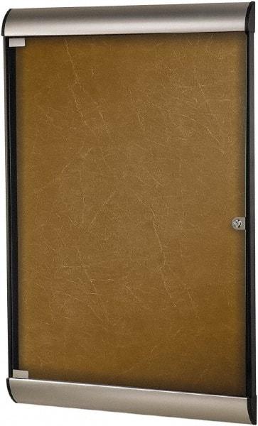 Ghent - 70-1/4" Wide x 36" High Enclosed Cork Bulletin Board - Natural Cork, Aluminum Frame - Benchmark Tooling