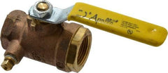 Conbraco - 3/4" Pipe, Bronze, Straight with Side Tap, Gas Ball Valve - 250 psi WOG Rating, Lever Handle, FNPT x FNPT End Connections, 2 Piece - Benchmark Tooling