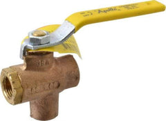 Apollo - 3/8" Pipe, Full Port, Bronze Standard Ball Valve - 2 Piece, Inline - One Way Flow, FNPT x FNPT Ends, Lever Handle, 125 WOG - Benchmark Tooling