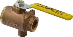 Apollo - 3/4" Pipe, Full Port, Bronze Standard Ball Valve - 2 Piece, Inline - One Way Flow, FNPT x FNPT Ends, Lever Handle, 125 WOG - Benchmark Tooling