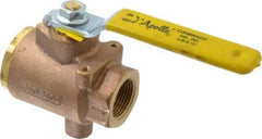 Apollo - 1" Pipe, Full Port, Bronze Standard Ball Valve - 2 Piece, Inline - One Way Flow, FNPT x FNPT Ends, Lever Handle, 125 WOG - Benchmark Tooling