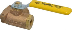 Apollo - 1/4" Pipe, Standard Port, Bronze Standard Ball Valve - Three Way, FNPT x FNPT x FNPT Ends, Lever Handle, 400 WOG - Benchmark Tooling