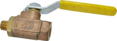 Apollo - 1/4" Pipe, Standard Port, Bronze Standard Ball Valve - 2 Piece, Inline - One Way Flow, MNPT x FNPT Ends, Lever Handle, 600 WOG, 150 WSP - Benchmark Tooling