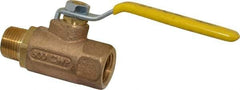 Apollo - 1/2" Pipe, Standard Port, Bronze Standard Ball Valve - 2 Piece, Inline - One Way Flow, MNPT x FNPT Ends, Lever Handle, 600 WOG, 150 WSP - Benchmark Tooling