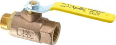 Apollo - 3/4" Pipe, Standard Port, Bronze Standard Ball Valve - 2 Piece, Inline - One Way Flow, MNPT x FNPT Ends, Lever Handle, 600 WOG, 150 WSP - Benchmark Tooling