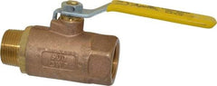Apollo - 1" Pipe, Standard Port, Bronze Standard Ball Valve - 2 Piece, Inline - One Way Flow, MNPT x FNPT Ends, Lever Handle, 600 WOG, 150 WSP - Benchmark Tooling
