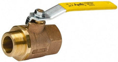 Apollo - 1-1/2" Pipe, Standard Port, Bronze Standard Ball Valve - 2 Piece, Inline - One Way Flow, MNPT x FNPT Ends, Lever Handle, 600 WOG, 150 WSP - Benchmark Tooling
