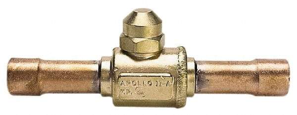 Apollo - 1-5/8" Pipe, Full Port, Brass UL Listed Ball Valve - Inline - Two Way Flow, Tube O.D. x Tube O.D. Ends, Cap Handle, 500 WOG - Benchmark Tooling