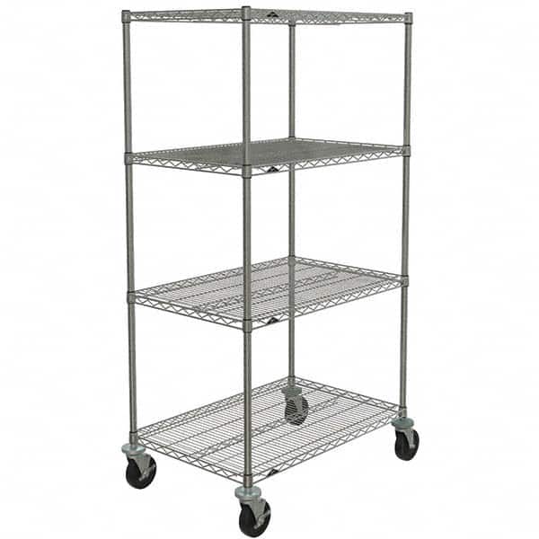 Metro - 600 Lb Capacity 4 Shelf Mobile Wire Shelving Unit - Add-On Unit - Benchmark Tooling