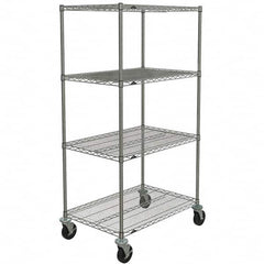 Metro - 600 Lb Capacity 4 Shelf Mobile Wire Shelving Unit - Add-On Unit - Benchmark Tooling