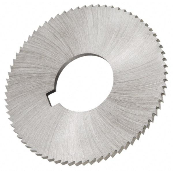 Made in USA - 2-3/4" Diam x 0.025" Blade Thickness x 1" Arbor Hole Diam, 72 Tooth Slitting and Slotting Saw - Arbor Connection, Right Hand, Uncoated, High Speed Steel, Concave Ground, Contains Keyway - Benchmark Tooling