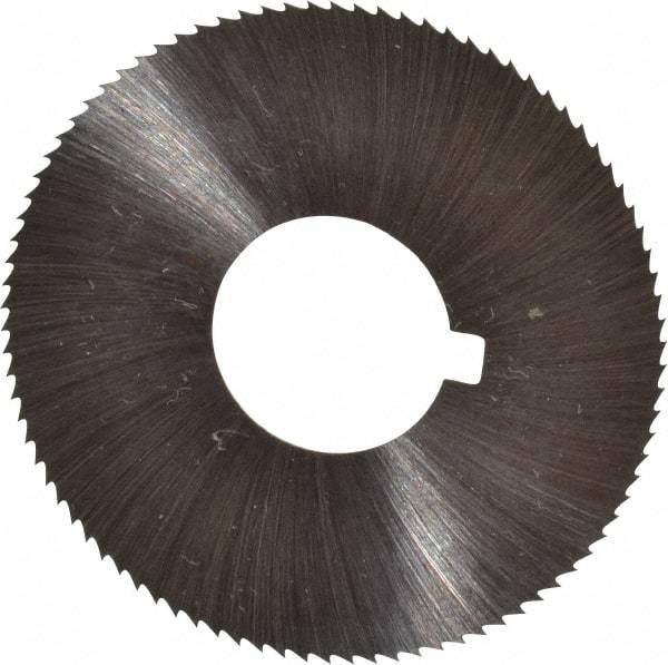 Made in USA - 1-3/4" Diam x 0.01" Blade Thickness x 5/8" Arbor Hole Diam, 90 Tooth Slitting and Slotting Saw - Arbor Connection, Right Hand, Uncoated, High Speed Steel, Concave Ground, Contains Keyway - Benchmark Tooling