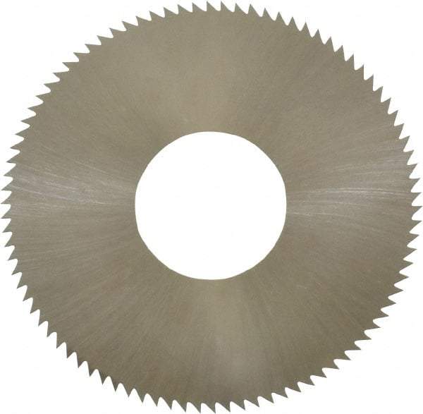 Made in USA - 1-3/4" Diam x 0.012" Blade Thickness x 5/8" Arbor Hole Diam, 90 Tooth Slitting and Slotting Saw - Arbor Connection, Right Hand, Uncoated, High Speed Steel, Concave Ground, Contains Keyway - Benchmark Tooling