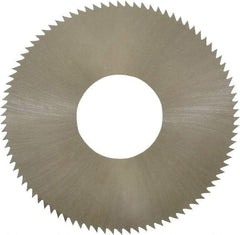 Made in USA - 1-3/4" Diam x 0.012" Blade Thickness x 5/8" Arbor Hole Diam, 90 Tooth Slitting and Slotting Saw - Arbor Connection, Right Hand, Uncoated, High Speed Steel, Concave Ground, Contains Keyway - Benchmark Tooling