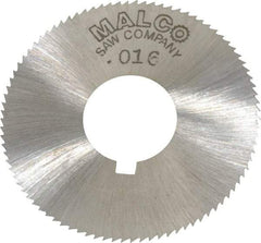 Made in USA - 1-3/4" Diam x 0.016" Blade Thickness x 5/8" Arbor Hole Diam, 90 Tooth Slitting and Slotting Saw - Arbor Connection, Right Hand, Uncoated, High Speed Steel, Concave Ground, Contains Keyway - Benchmark Tooling