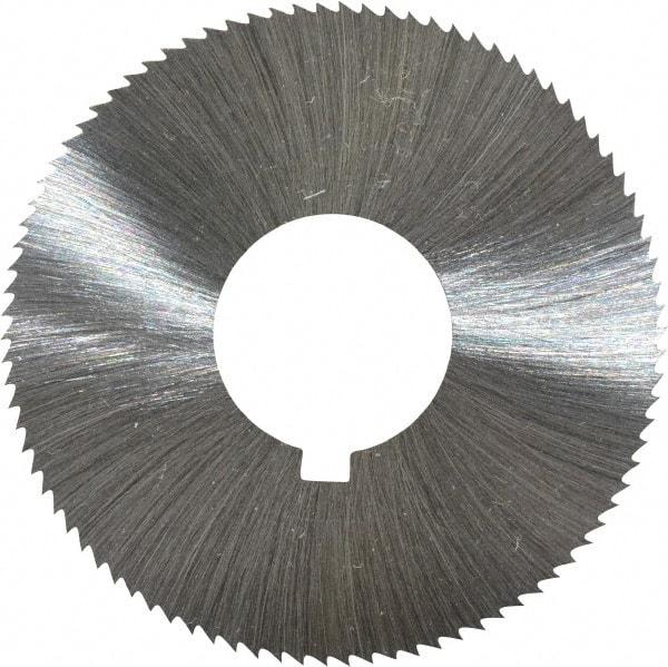 Made in USA - 1-3/4" Diam x 0.023" Blade Thickness x 5/8" Arbor Hole Diam, 90 Tooth Slitting and Slotting Saw - Arbor Connection, Right Hand, Uncoated, High Speed Steel, Concave Ground, Contains Keyway - Benchmark Tooling