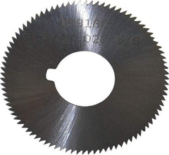 Made in USA - 1-3/4" Diam x 0.028" Blade Thickness x 5/8" Arbor Hole Diam, 90 Tooth Slitting and Slotting Saw - Arbor Connection, Right Hand, Uncoated, High Speed Steel, Concave Ground, Contains Keyway - Benchmark Tooling