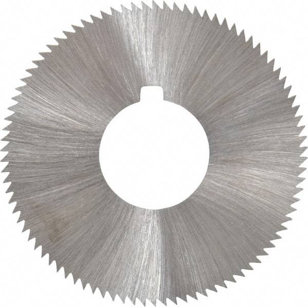 Made in USA - 1-3/4" Diam x 0.04" Blade Thickness x 5/8" Arbor Hole Diam, 90 Tooth Slitting and Slotting Saw - Arbor Connection, Right Hand, Uncoated, High Speed Steel, Concave Ground, Contains Keyway - Benchmark Tooling