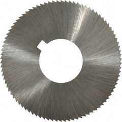 Made in USA - 1-3/4" Diam x 0.045" Blade Thickness x 5/8" Arbor Hole Diam, 90 Tooth Slitting and Slotting Saw - Arbor Connection, Right Hand, Uncoated, High Speed Steel, Concave Ground, Contains Keyway - Benchmark Tooling