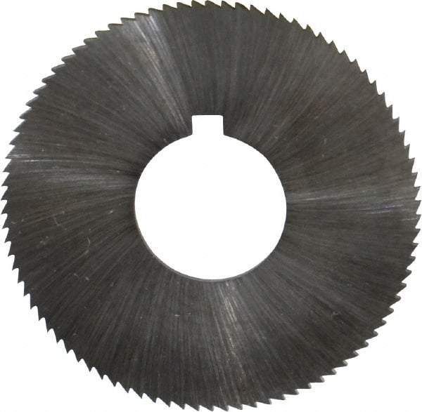 Made in USA - 1-3/4" Diam x 0.051" Blade Thickness x 5/8" Arbor Hole Diam, 90 Tooth Slitting and Slotting Saw - Arbor Connection, Right Hand, Uncoated, High Speed Steel, Concave Ground, Contains Keyway - Benchmark Tooling