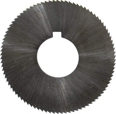 Made in USA - 1-3/4" Diam x 0.051" Blade Thickness x 5/8" Arbor Hole Diam, 90 Tooth Slitting and Slotting Saw - Arbor Connection, Right Hand, Uncoated, High Speed Steel, Concave Ground, Contains Keyway - Benchmark Tooling