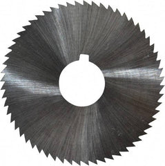 Made in USA - 2-1/4" Diam x 0.012" Blade Thickness x 5/8" Arbor Hole Diam, 60 Tooth Slitting and Slotting Saw - Arbor Connection, Right Hand, Uncoated, High Speed Steel, Concave Ground, Contains Keyway - Benchmark Tooling