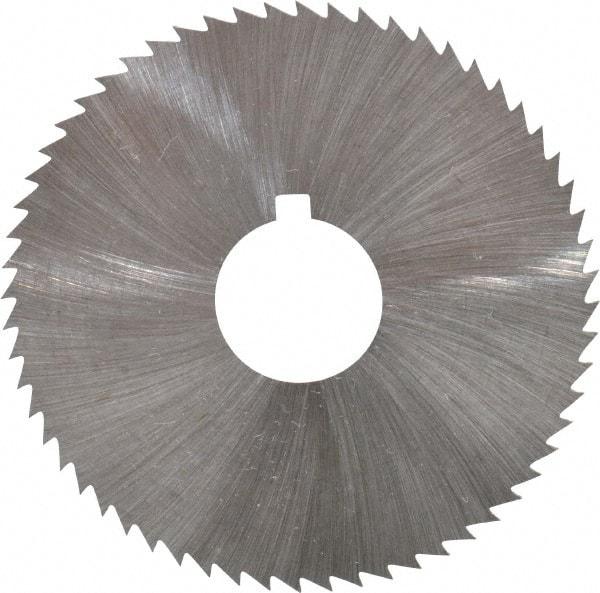 Made in USA - 2-1/4" Diam x 0.016" Blade Thickness x 5/8" Arbor Hole Diam, 60 Tooth Slitting and Slotting Saw - Arbor Connection, Right Hand, Uncoated, High Speed Steel, Concave Ground, Contains Keyway - Benchmark Tooling