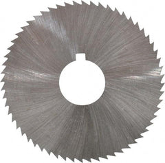 Made in USA - 2-1/4" Diam x 0.016" Blade Thickness x 5/8" Arbor Hole Diam, 60 Tooth Slitting and Slotting Saw - Arbor Connection, Right Hand, Uncoated, High Speed Steel, Concave Ground, Contains Keyway - Benchmark Tooling