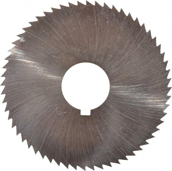 Made in USA - 2-1/4" Diam x 0.018" Blade Thickness x 5/8" Arbor Hole Diam, 60 Tooth Slitting and Slotting Saw - Arbor Connection, Right Hand, Uncoated, High Speed Steel, Concave Ground, Contains Keyway - Benchmark Tooling