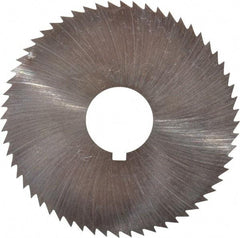 Made in USA - 2-1/4" Diam x 0.018" Blade Thickness x 5/8" Arbor Hole Diam, 60 Tooth Slitting and Slotting Saw - Arbor Connection, Right Hand, Uncoated, High Speed Steel, Concave Ground, Contains Keyway - Benchmark Tooling