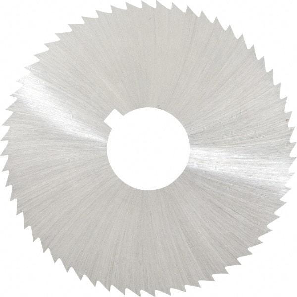 Made in USA - 2-1/4" Diam x 0.02" Blade Thickness x 5/8" Arbor Hole Diam, 60 Tooth Slitting and Slotting Saw - Arbor Connection, Right Hand, Uncoated, High Speed Steel, Concave Ground, Contains Keyway - Benchmark Tooling