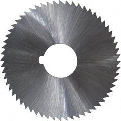 Made in USA - 2-1/4" Diam x 0.025" Blade Thickness x 5/8" Arbor Hole Diam, 60 Tooth Slitting and Slotting Saw - Arbor Connection, Right Hand, Uncoated, High Speed Steel, Concave Ground, Contains Keyway - Benchmark Tooling