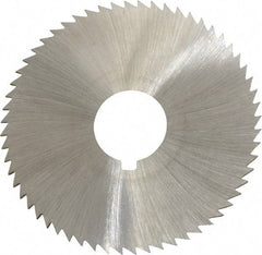 Made in USA - 2-1/4" Diam x 0.036" Blade Thickness x 5/8" Arbor Hole Diam, 60 Tooth Slitting and Slotting Saw - Arbor Connection, Right Hand, Uncoated, High Speed Steel, Concave Ground, Contains Keyway - Benchmark Tooling