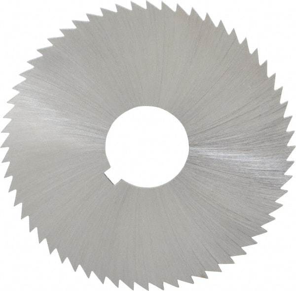 Made in USA - 2-1/4" Diam x 0.051" Blade Thickness x 5/8" Arbor Hole Diam, 60 Tooth Slitting and Slotting Saw - Arbor Connection, Right Hand, Uncoated, High Speed Steel, Concave Ground, Contains Keyway - Benchmark Tooling