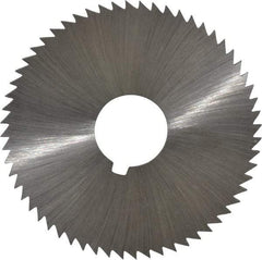 Made in USA - 2-1/4" Diam x 0.064" Blade Thickness x 5/8" Arbor Hole Diam, 60 Tooth Slitting and Slotting Saw - Arbor Connection, Right Hand, Uncoated, High Speed Steel, Concave Ground, Contains Keyway - Benchmark Tooling