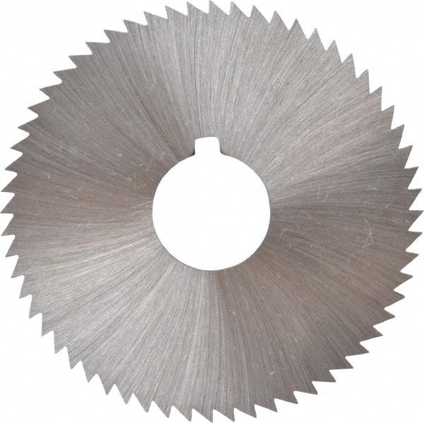 Made in USA - 2-1/4" Diam x 0.081" Blade Thickness x 5/8" Arbor Hole Diam, 60 Tooth Slitting and Slotting Saw - Arbor Connection, Right Hand, Uncoated, High Speed Steel, Concave Ground, Contains Keyway - Benchmark Tooling