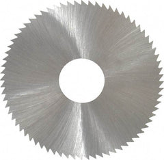 Made in USA - 2-3/4" Diam x 0.014" Blade Thickness x 3/4" Arbor Hole Diam, 72 Tooth Slitting and Slotting Saw - Arbor Connection, Right Hand, Uncoated, High Speed Steel, Concave Ground, Contains Keyway - Benchmark Tooling