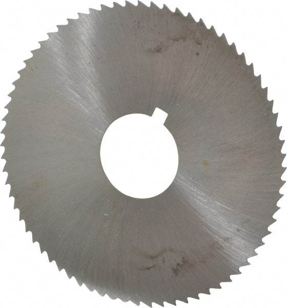 Made in USA - 2-3/4" Diam x 0.02" Blade Thickness x 3/4" Arbor Hole Diam, 72 Tooth Slitting and Slotting Saw - Arbor Connection, Right Hand, Uncoated, High Speed Steel, Concave Ground, Contains Keyway - Benchmark Tooling