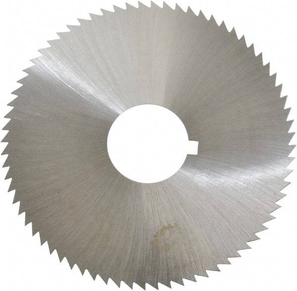 Made in USA - 2-3/4" Diam x 0.023" Blade Thickness x 3/4" Arbor Hole Diam, 72 Tooth Slitting and Slotting Saw - Arbor Connection, Right Hand, Uncoated, High Speed Steel, Concave Ground, Contains Keyway - Benchmark Tooling