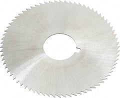 Made in USA - 2-3/4" Diam x 0.025" Blade Thickness x 3/4" Arbor Hole Diam, 72 Tooth Slitting and Slotting Saw - Arbor Connection, Right Hand, Uncoated, High Speed Steel, Concave Ground, Contains Keyway - Benchmark Tooling