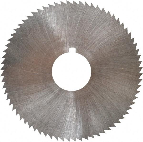 Made in USA - 2-3/4" Diam x 0.028" Blade Thickness x 3/4" Arbor Hole Diam, 72 Tooth Slitting and Slotting Saw - Arbor Connection, Right Hand, Uncoated, High Speed Steel, Concave Ground, Contains Keyway - Benchmark Tooling