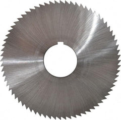 Made in USA - 2-3/4" Diam x 0.051" Blade Thickness x 3/4" Arbor Hole Diam, 72 Tooth Slitting and Slotting Saw - Arbor Connection, Right Hand, Uncoated, High Speed Steel, Concave Ground, Contains Keyway - Benchmark Tooling