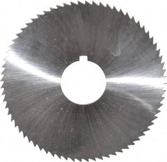 Made in USA - 2-3/4" Diam x 0.057" Blade Thickness x 3/4" Arbor Hole Diam, 72 Tooth Slitting and Slotting Saw - Arbor Connection, Right Hand, Uncoated, High Speed Steel, Concave Ground, Contains Keyway - Benchmark Tooling