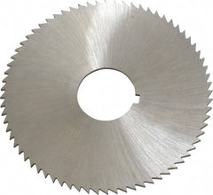 Made in USA - 2-3/4" Diam x 0.064" Blade Thickness x 3/4" Arbor Hole Diam, 72 Tooth Slitting and Slotting Saw - Arbor Connection, Right Hand, Uncoated, High Speed Steel, Concave Ground, Contains Keyway - Benchmark Tooling