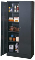 Edsal - 4 Shelf Combination Storage Cabinet - Steel, 36" Wide x 18" Deep x 78" High, Med Grey - Benchmark Tooling